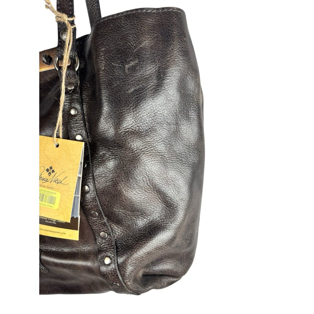 Patricia Nash Benvenuto Tote Distressed Brown Leather Large Shoulder Bag - Picture 2 of 9